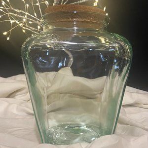 Large 1920's glass jar with cork lid